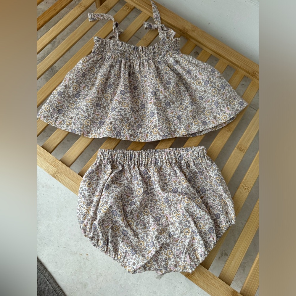 Teddy & Minou Floral Kids Dress and Bloomers Set